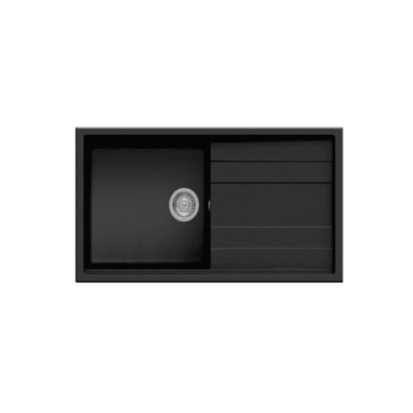 Evier Cuisine Granit ZETA - 1 Bac + Égouttoir Gris Métallique 86*50 PREMIUM Evier Cuisine Granit ZETA - 1 Bac + Égouttoir Gris Métallique 86*50 PREMIUM